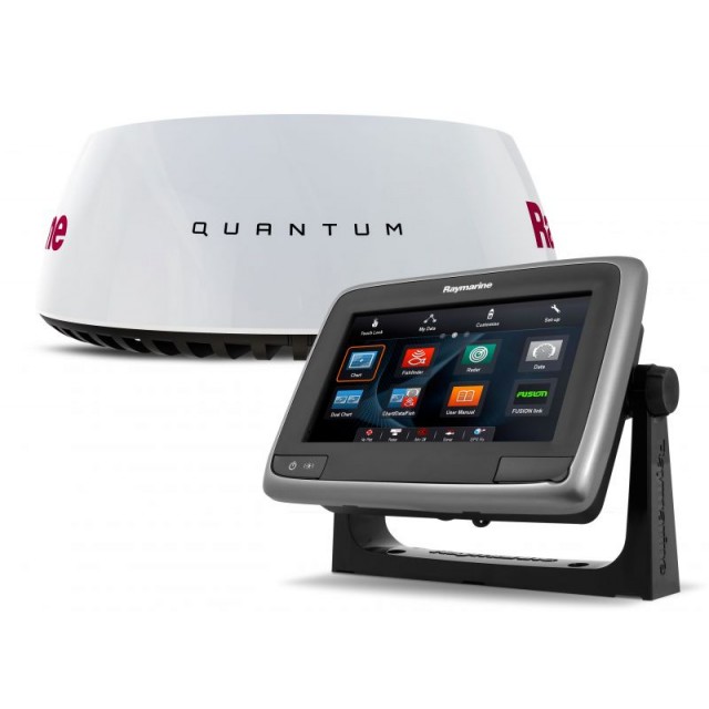 Nautička Navigacija Raymarine a77 WiFi sa Fishfinder Navionics Silver EU + Radar Quantum Q24C T70283